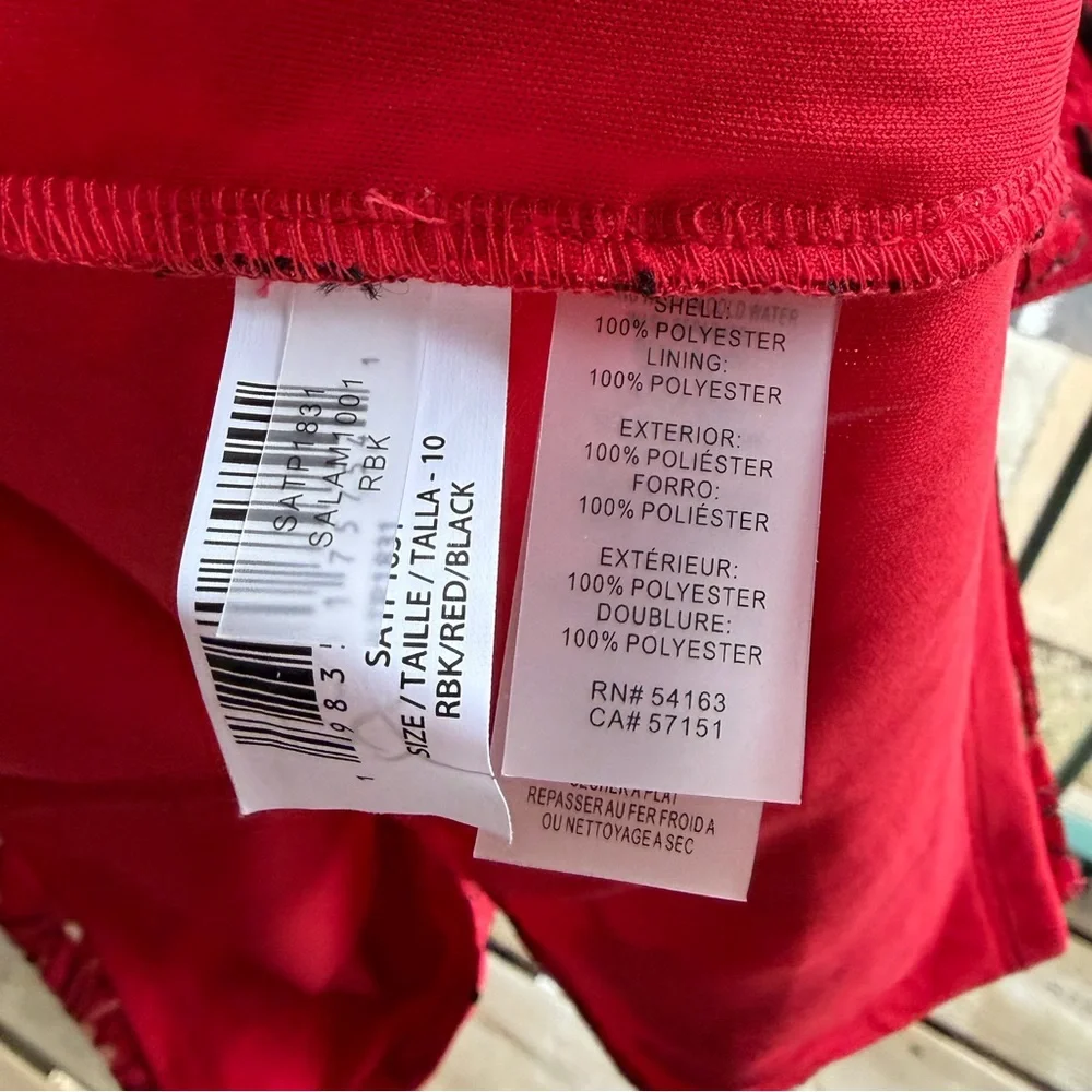 🆕SIENA RedBlack Floral Jacquard Mini Dress Size 10 Fitted Cocktail Party Holiday - Picture 13 of 14